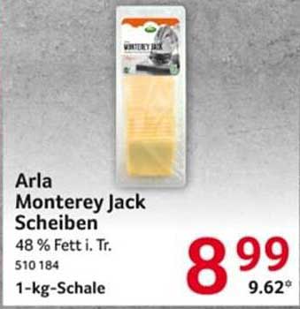 Arla Monterey Jack Scheiben 1-kg-Schale - jetzt im Angebot!