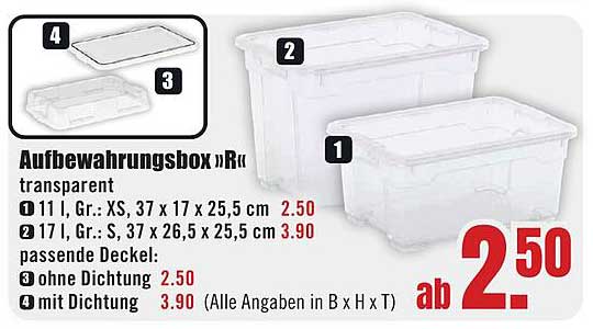 Aufbewahrungsbox »R« transparent