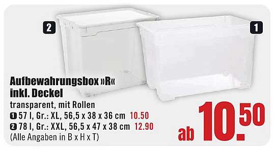 Aufbewahrungsbox »Rund inkl. Deckel« transparent, mit Rollen