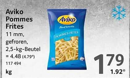 Aviko Pommes Frites 11 mm, gefroren, 2,5-kg-Beutel