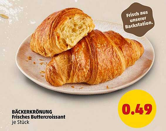 BÄCKERKRÖNUNG Frisches Buttercroissant je Stück