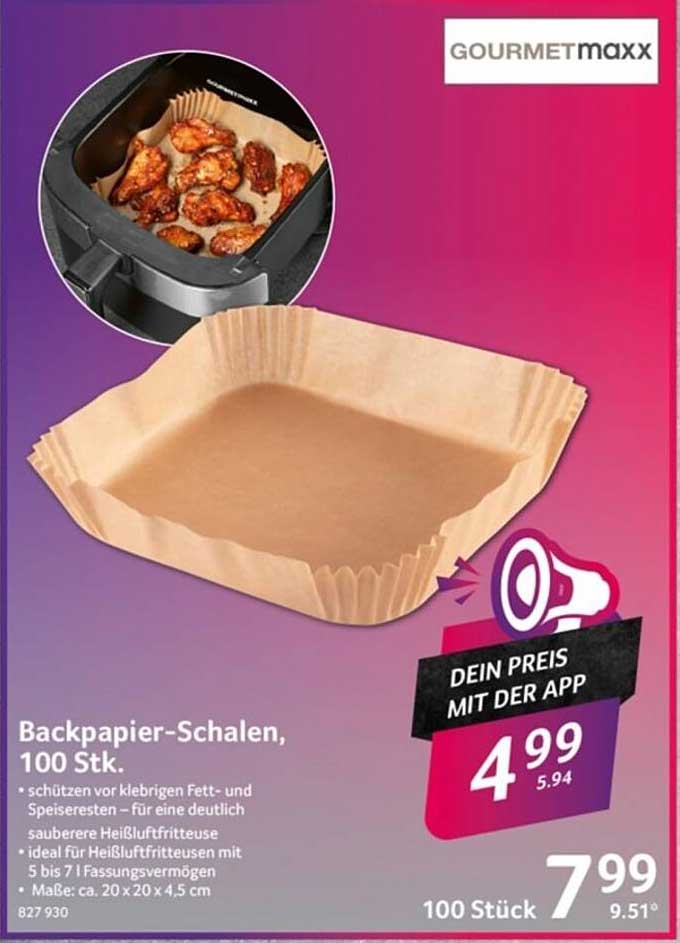 Backpapier-Schalen, 100 Stk.
