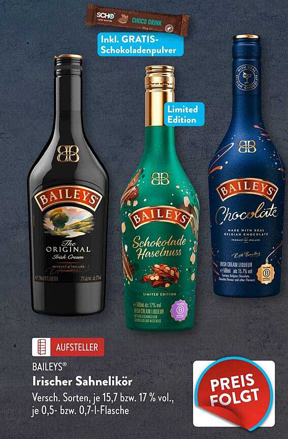 BAILEYS® Irischer Sahnelikör – Verschiedene Sorten