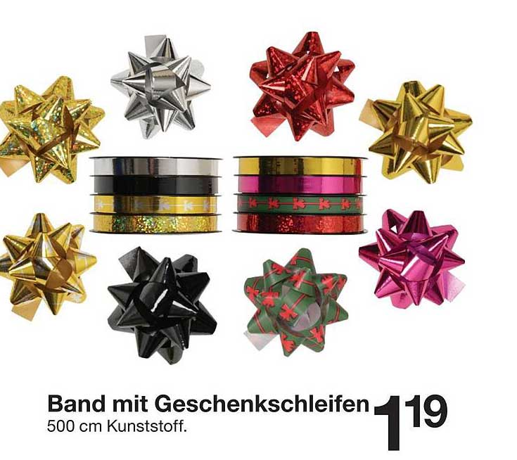 Band mit Geschenke Schleifen - 500 cm Kunststoff