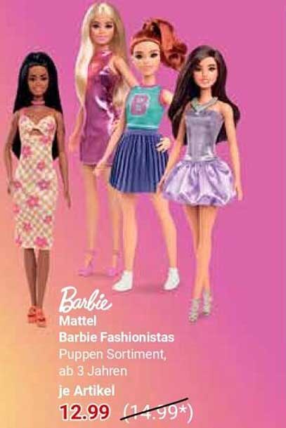 Barbie Fashionistas Puppen Sortiment, ab 3 Jahren