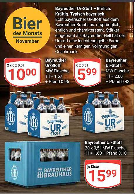 Bayreuther Ur-Stoff – Bier des Monats November