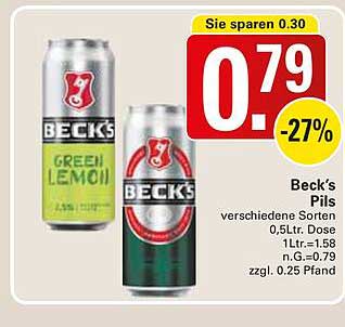 Beck's Pils - Verschiedene Sorten 0,5L Dose