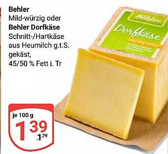 Behler Mild-würzig oder Behler Dorfkäse - Schnitt-/Hartkäse aus Heumilch g.t.S.