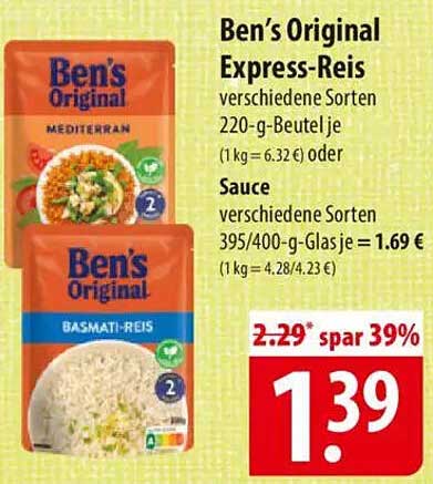 Ben’s Original Express-Reis verschiedene Sorten 220-g-Beutel je