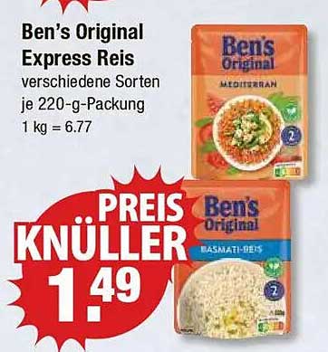 Ben's Original Express Reis verschiedene Sorten je 220-g-Packung