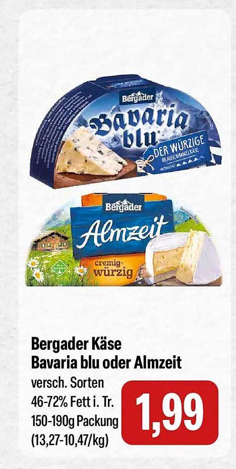 Bergader Käse Bavaria blu oder Almzeit