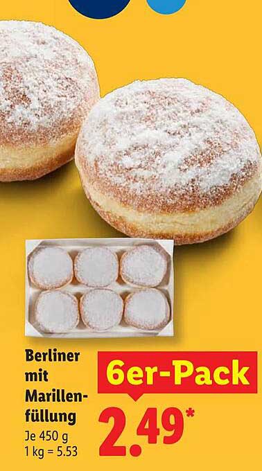 Berliner mit Marillenfüllung 6er-Pack
