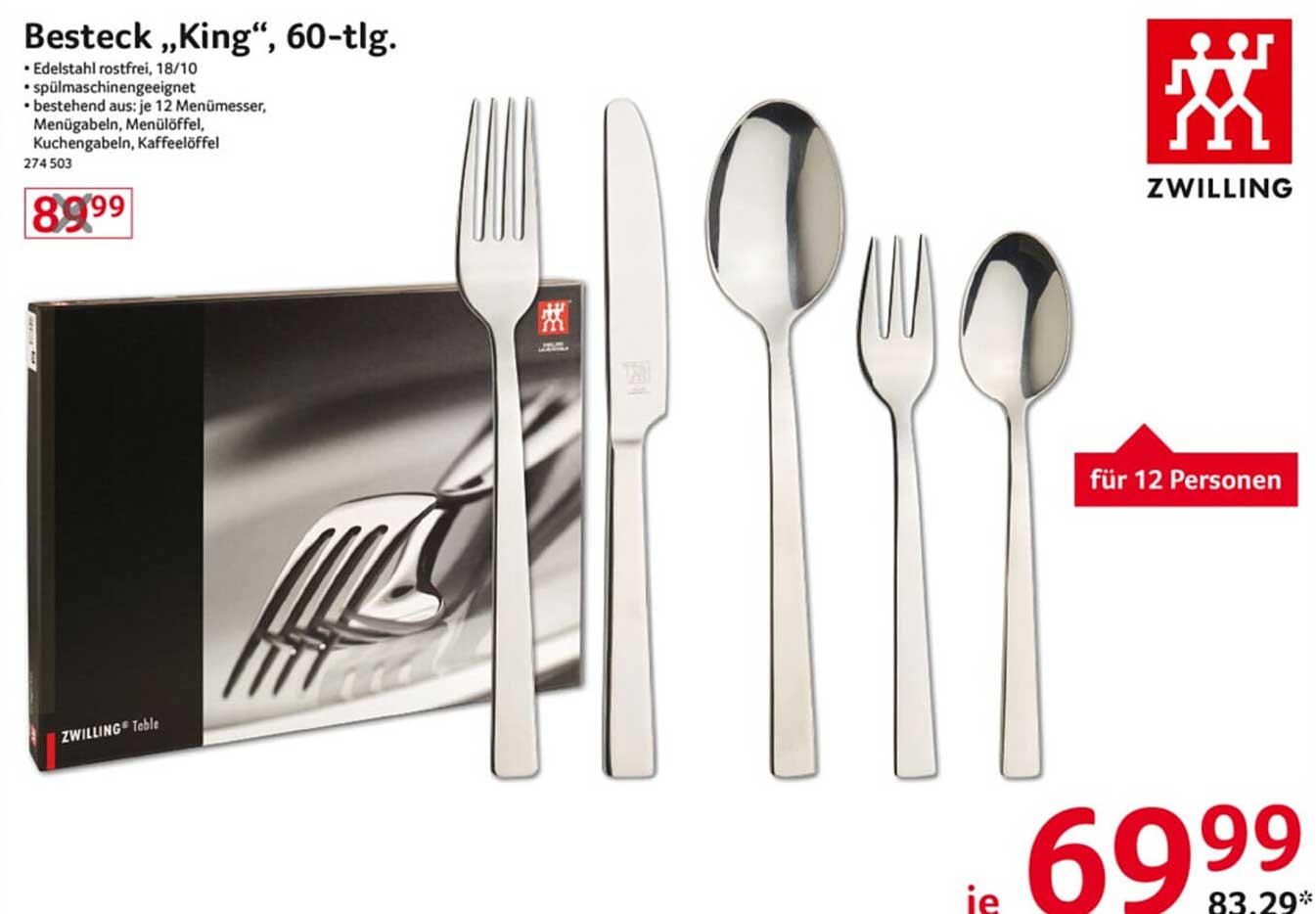 Besteck „King“, 60-tlg.