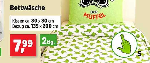 Bettwäsche 2-tlg. mit lustigem Muster