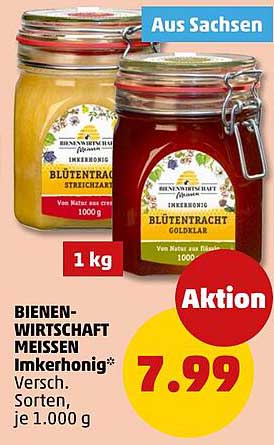 Bienenwirtschaft Meissen Imkerhonig, verschiedene Sorten, je 1.000 g