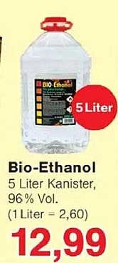 Bio-Ethanol 5 Liter Kanister, 96% Vol.