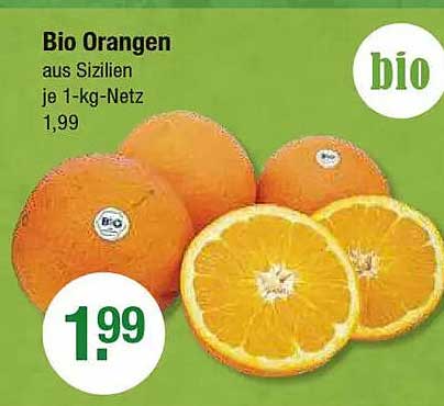 Bio Orangen aus Sizilien - je 1-kg-Netz