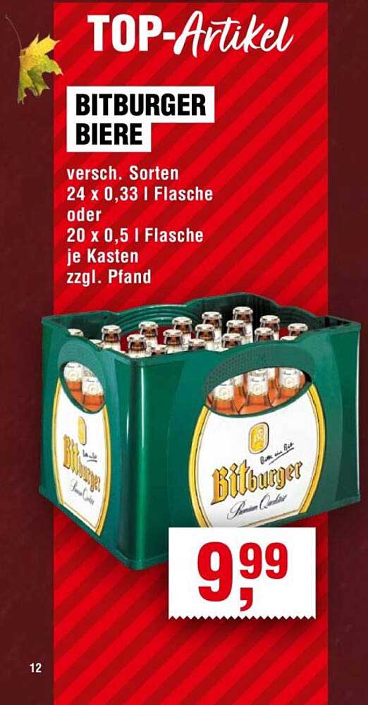 BITBURGER BIERE 24 x 0,33 l oder 20 x 0,5 l