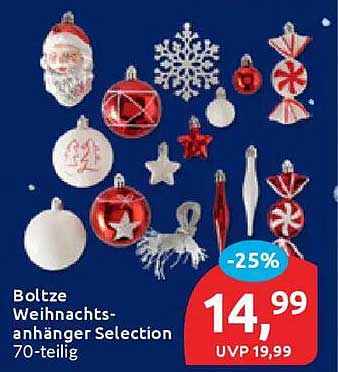 Bolzze Weihnachtsanhänger Selection 70-teilig