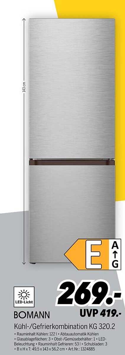 BOMANN Kühl-/Gefrierkombination KG 320.2