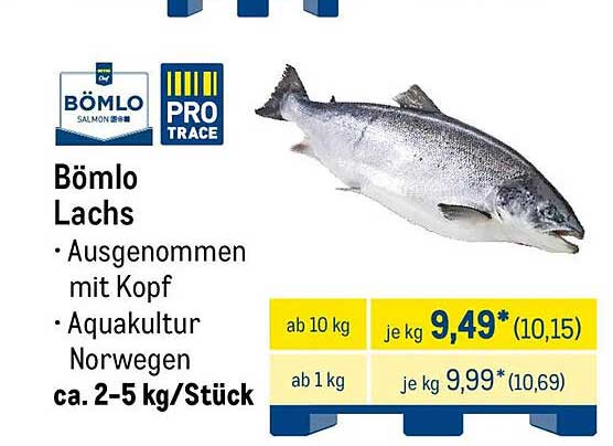 Bömlo Lachs - Ausgenommen mit Kopf, Aquakultur Norwegen