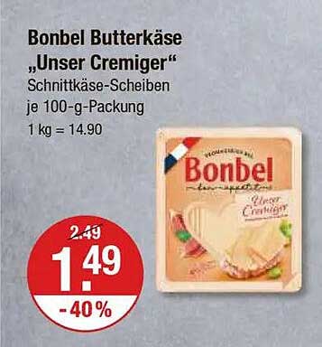 Bonbel Butterkäse „Unser Cremiger“ – Schnittkäse-Scheiben je 100-g-Packung