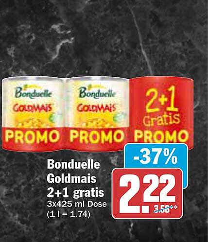 Bonduelle Goldmais 2+1 gratis - 3x425 ml Dose
