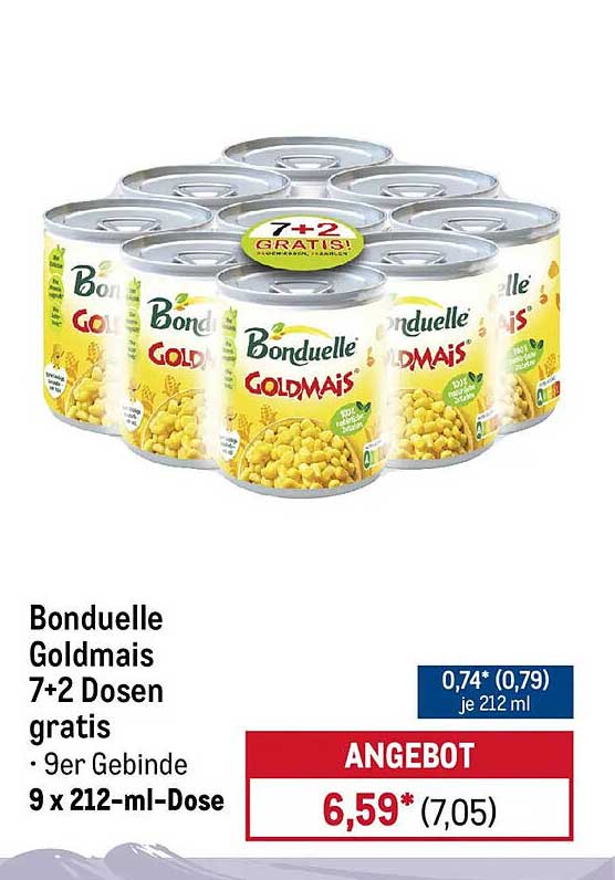 Bonduelle Goldmais 7+2 Dosen gratis - 9er Gebinde 9 x 212-ml-Dose