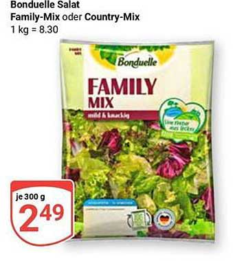 Bonduelle Salat Family-Mix oder Country-Mix 300 g für nur 2,49 €