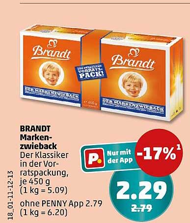 BRANDT Marken-Zwieback 450g