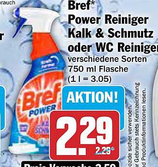 Bref* Power Reiniger Kalk & Schmutz oder WC Reiniger 750 ml Flasche