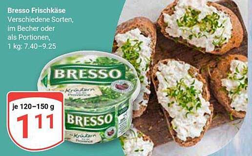 Bresso Frischkäse – verschiedene Sorten im Angebot
