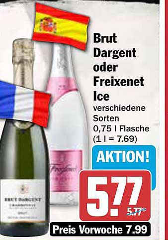 Brut Dargent oder Freixenet Ice - verschiedene Sorten