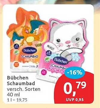 Bübchen Schaumbad verschieden. Sorten 40 ml