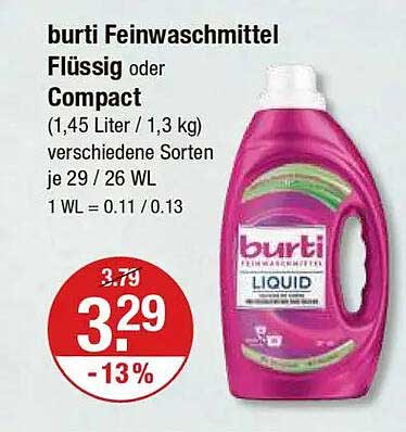 burti Feinwaschmittel Flüssig oder Compact