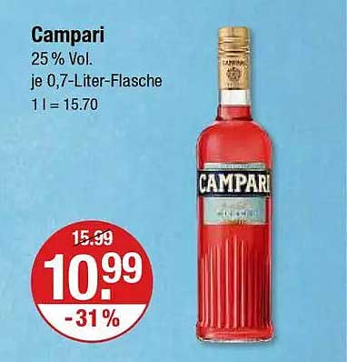 Campari 0,7-Liter-Flasche - Der erfrischende Klassiker
