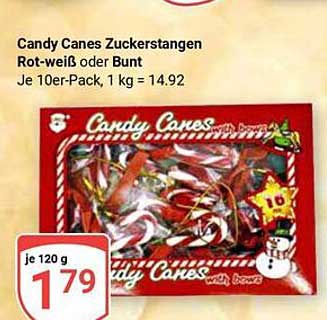 Candy Canes Zuckerstangen Rot-weiß oder Bunt – je 120 g