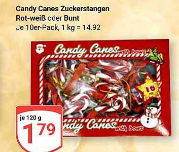 Candy Canes Zuckerstangen Rot-weiß oder Bunt