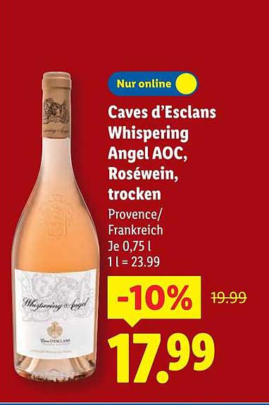 Caves d'Esclans Whispering Angel AOC, Roséwein, trocken