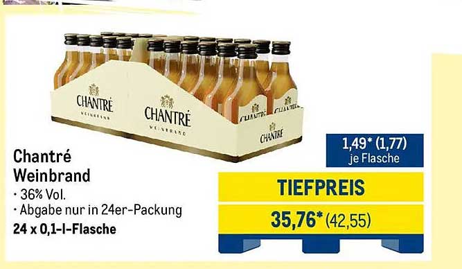 Chantre Weinbrand 0,1 l – 24er-Packung