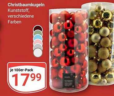 Christbaumkugeln 100er-Pack aus Kunststoff in verschiedenen Farben