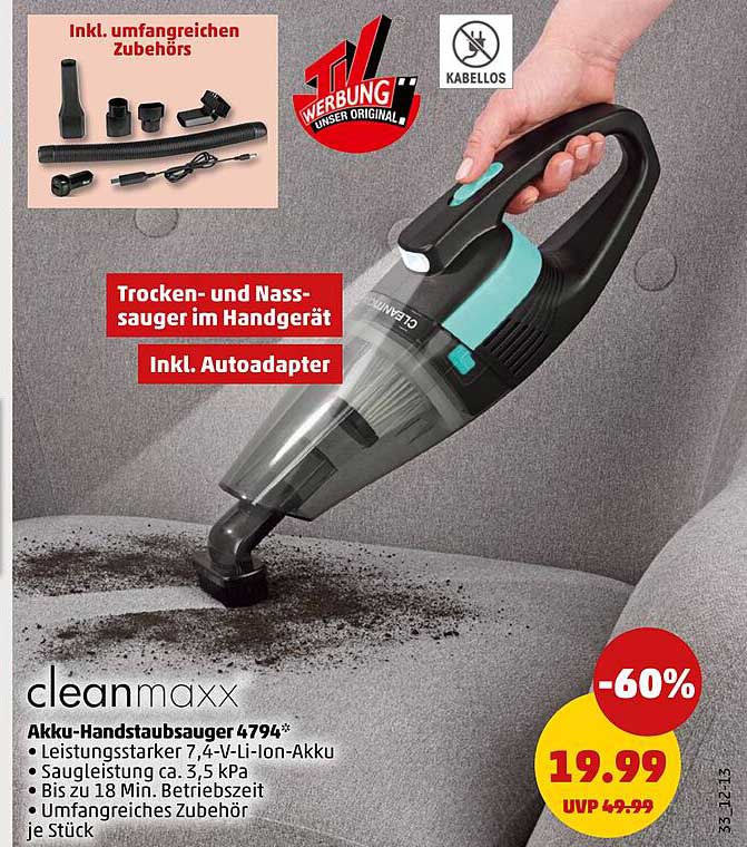 cleanmaxx Akku-Handstaubsauger 4794