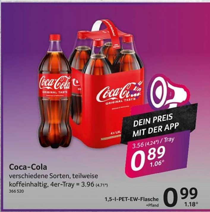 Coca-Cola 4er-Tray (1,5 L Flaschen) - Verschiedene Sorten