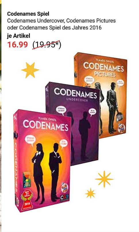 Codenames Spiel – Codenames Undercover, Codenames Pictures oder Codenames Spiel des Jahres 2016