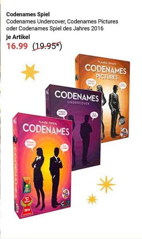 Codenames Spiel - Codenames Undercover, Codenames Pictures oder Codenames Spiel des Jahres 2016
