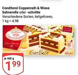 Conditorei Coppenrath & Wiese Sahnerolle oder -schnitte