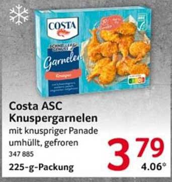 Costa ASC Knuspergarnelen mit knuspriger Panade umhüllt, gefroren