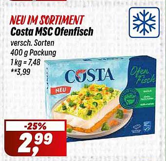 Costa MSC Ofenfisch - Verschiedene Sorten 400 g