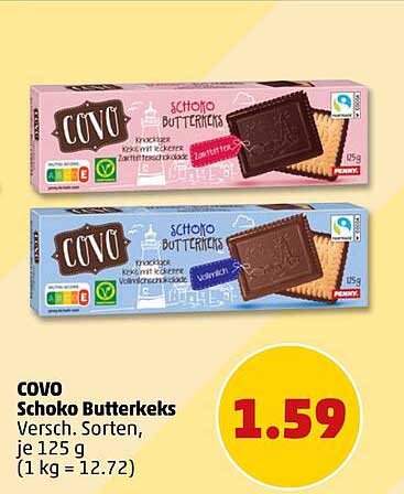 COVO Schoko Butterkeks - Verschiedene Sorten, je 125 g