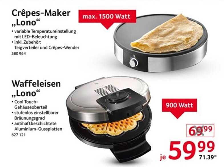 Crêpes-Maker „Lono“ und Waffeleisen „Lono“ im Angebot